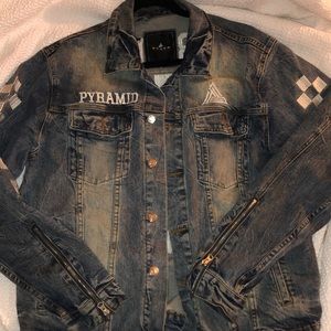 Black pyramid denim jacket